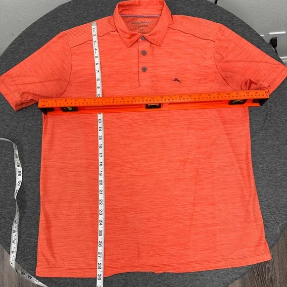 Tommy Bahama IslandZone Polo Shirt Vibrant Coral Performance Golf Large Beach - Picture 11 of 13